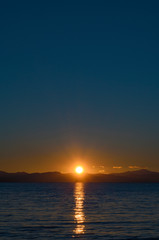 Fototapeta premium Peaceful calm sunset. New Zealand seascape