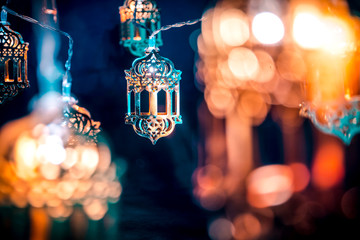 Ramadan Kareem Colorful Background  2020, Beautiful Traditional lantern light lamp, Islamic Decoration concept image Eid Mubarak