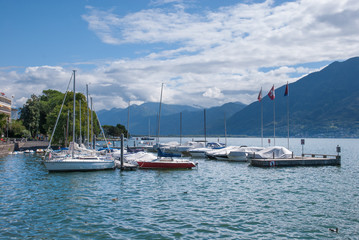 Fototapeta na wymiar Locarno best view in summer Switzerland Alps and Italian Alps Lago Maggiore Lake Maggiore best Italy Switzerland 