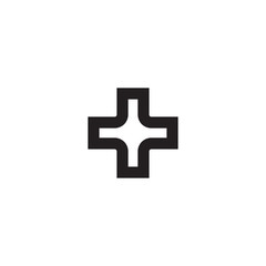 Add plus cross icon. Addition math sign. Medical health symbol. Stock Vector illustration isolated on white background.