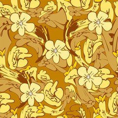 Vintage print for textiles with floral patterns. Background with small abstract flowers. Vector.