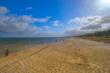 Baltic Sea, Usedom Island, winter, morning. Pictures of carefree life, practically just a few hours before the corona virus crisis changes everyone: the island is now closed. Fear instead of joy.
