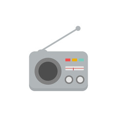 Radio flat icon, communication and website. Button, vector graphics, a colorful solid pattern on a white background, eps 10