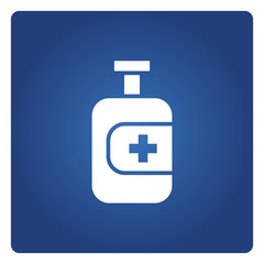 cleaning gel spray or dispenser, medical bottle symbol