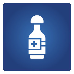 cleaning gel spray or dispenser, medical bottle symbol