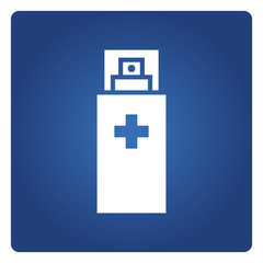 Obraz premium cleaning gel spray or dispenser, medical bottle symbol