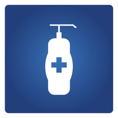 cleaning gel spray or dispenser, medical bottle symbol