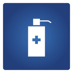 cleaning gel spray or dispenser, medical bottle symbol