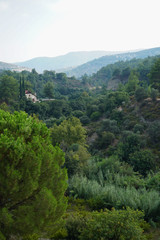 Beautiful view of the mountains and houses on a sunny day