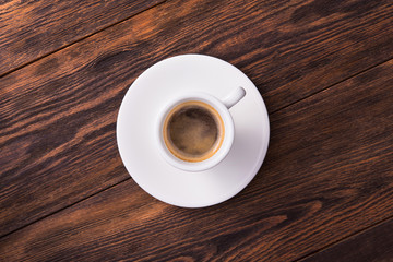 White cup with coffee