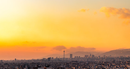 Beautiful skyline of Tehran-Iran, Tehran the capital of Iran cityscape.