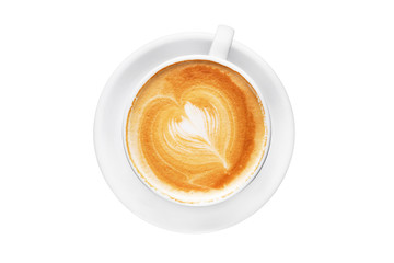 White coffee cup with heart symbol