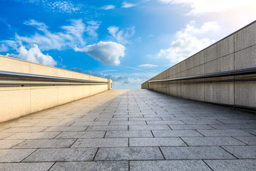 Fototapeta premium Empty square pavement and sky landscape in summer