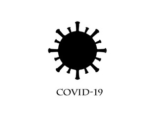 Covid-19 black icon on a white background