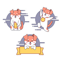 Three dog icons for an app or website