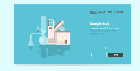 professional medical laboratory microscope glass test tube scientific research equipment biology science education concept horizontal copy space vector illustration