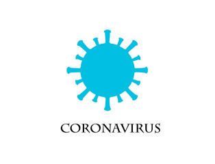Coronavirus blue icon on a white background