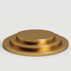 3D Rendered Golden Round Stand 