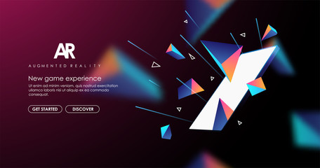 Augmented reality Creative banner. AR technology concept for web and app. Concept with Abstract background.