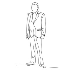one-line drawing man in a jacket, businessman