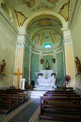 Fototapeta premium Crosa (SV), Italy - December 30, 2017: The church inside in Crosa village, Savona, Liguria, Italy
