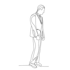 one-line drawing man in a jacket, sketch, businessman