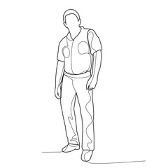 isolated, one line drawing man, businessman, sketch