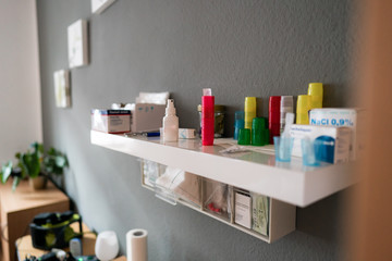 Medicine chest in private room at home