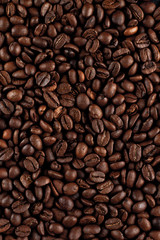 Natural texture: macro shot of roasted coffee beans