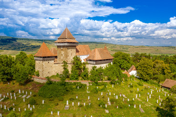 Landscape at Viscri fortified Church in the rural part of Transylvania, between Brasov and Sighisoara