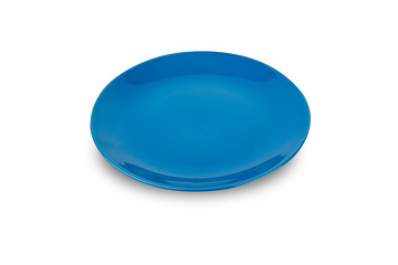 emty blue plate isolated on a white background