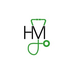 Letter HM Logo Design. Health concept