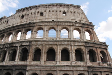 Fototapeta na wymiar Colosseum Close View Flavian Amphitheatre Italy