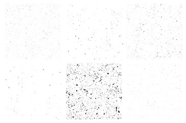 Set of Vector seamless grunge dirty texture with splatter dust, rough splashes, scratches. Vector rusty texture collection