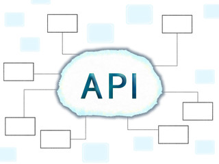 IT用語「API」の連携を表現したイラスト