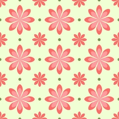 Spring floral pattern colleciton. Pink, yellow and green pattern elements in vector seamless pattern tiles. 