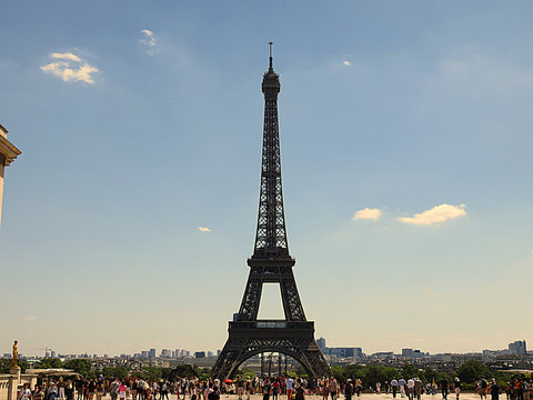 Far View of Eiffel Tower in Paris
