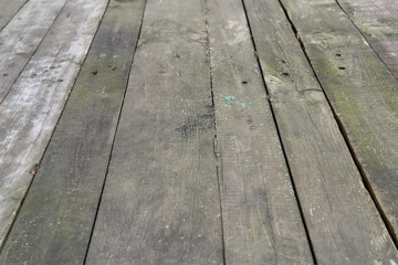 Empty wooden table top. Old wooden background.