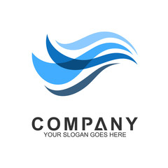 wave logo, water splash vector, abstract wave icon