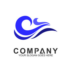 wave logo, water splash vector, abstract wave icon