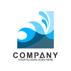 wave logo, water splash vector, abstract wave icon