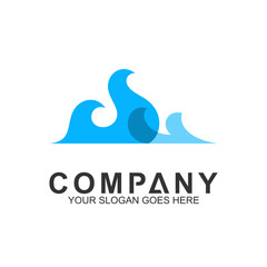 wave logo, water splash vector, abstract wave icon