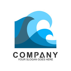 wave logo, water splash vector, abstract wave icon