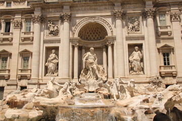 Fototapeta na wymiar Trevi Fountain Baroque Front View Italy