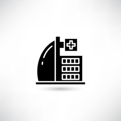 hospital icon on white background