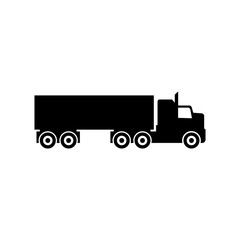 Truck icon, Black style. Isolated on white background
