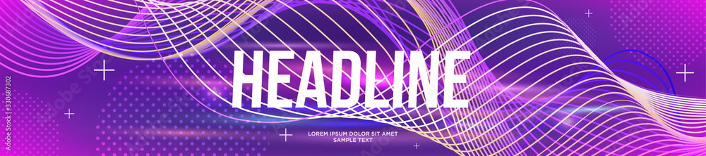 Wall mural beautiful shining background in modern design and colors, bright banner template for web pages and p