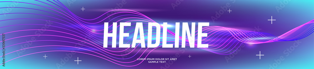Wall mural beautiful shining background in modern design and colors, bright banner template for web pages and p