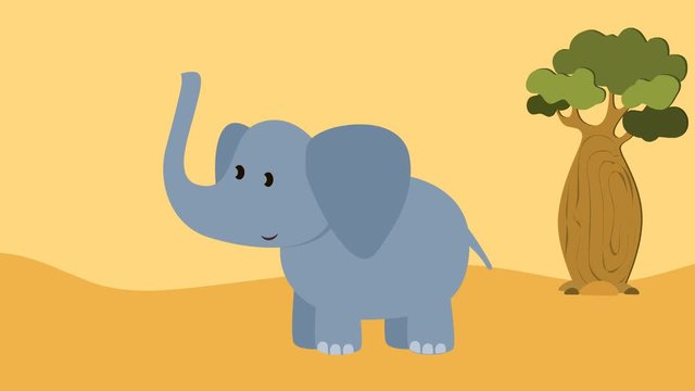 Cartoon elephant video animation