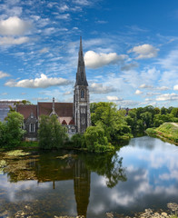 Fototapeta premium St. Alban's Church near Kastellet fortress in Copenhagen, Denmark